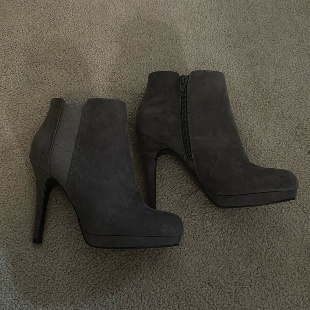 taupe suede ankle boots